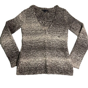 Banana Republic Alpaca Wool Knit Sweater Womens Small Gray Ombre V Neck Cozy
